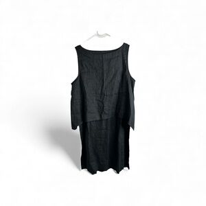 J.Jill Pure Jill  Linen Tiered Popover Sleeveless Dress Black Medium 4629